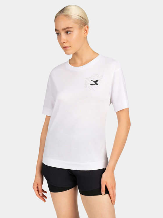 Tricou alb cu detaliu logo - 1