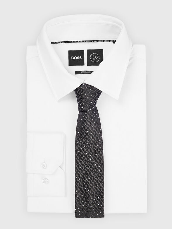 Monogram-logo print tie - 1