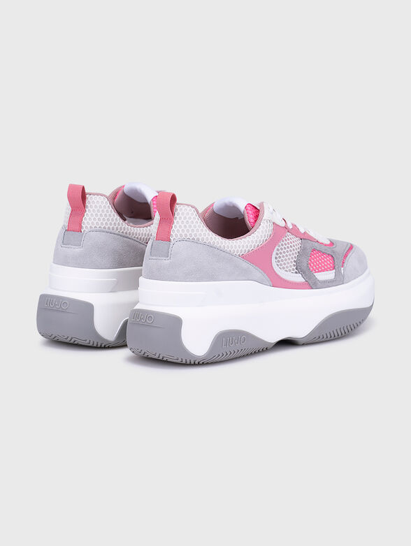 Grey sports shoes with contrasting inserts - 3