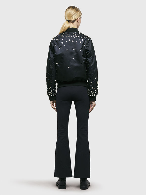 Black bomber jacket with rhinestones - 3