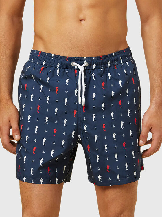 SEA BREEZE beach shorts with accent print - 1