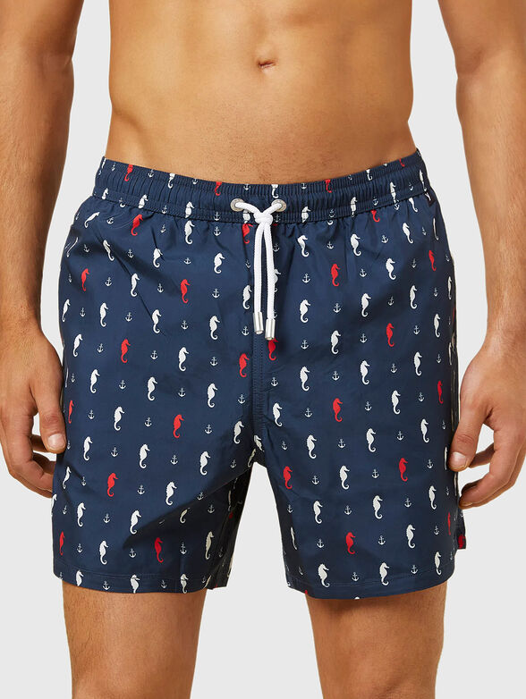SEA BREEZE beach shorts with accent print - 1