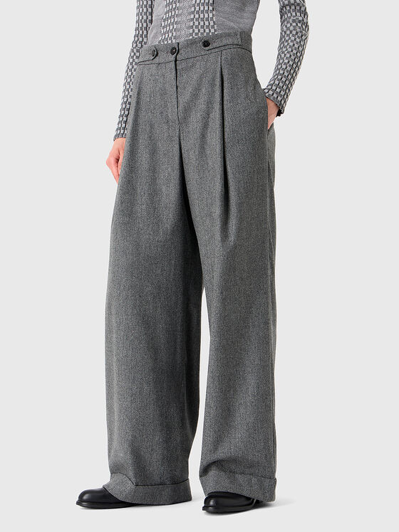 Gray trousers with wide legs - 1