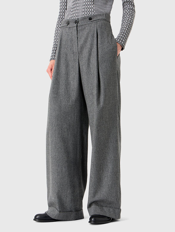 Gray trousers with wide legs - 1