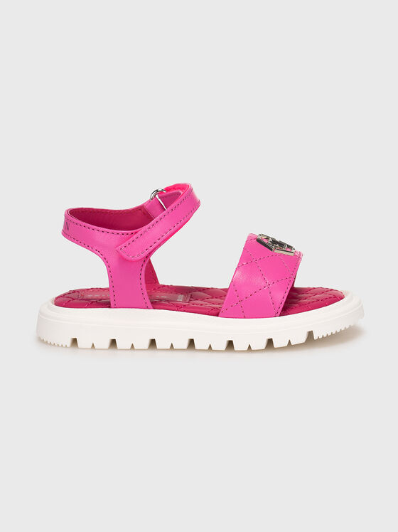 Fuxia sandals with logo details - 1
