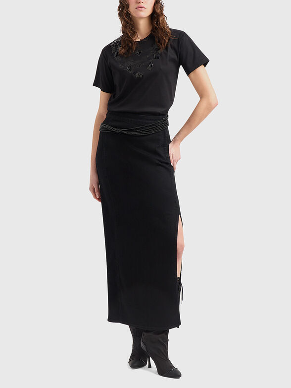 Black T-shirt with necklace print - 2
