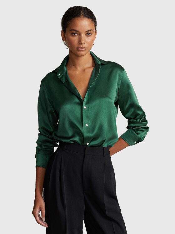 Green shirt in silk  - 1