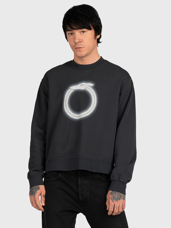 Black sweatshirt with contrasting print - 1