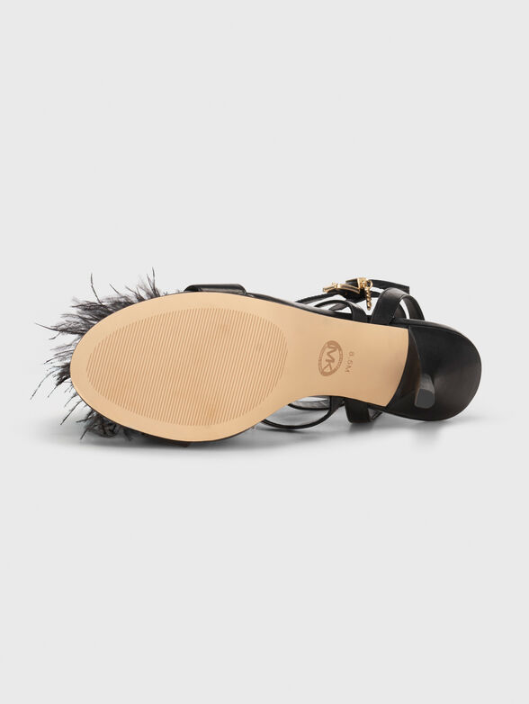 Leather heeled sandals with detail - 5