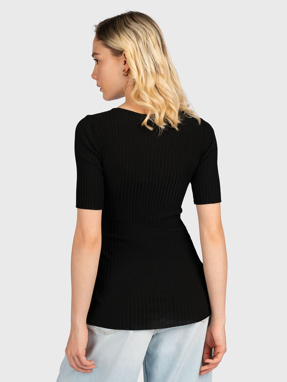 Sweater with accent neckline - 3
