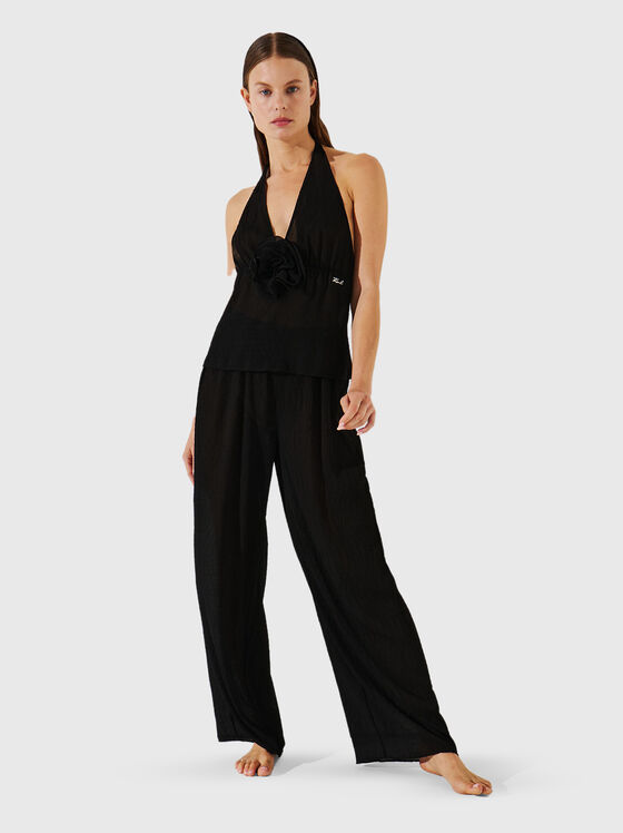 Pantaloni de plajă cu talie înaltă - 1