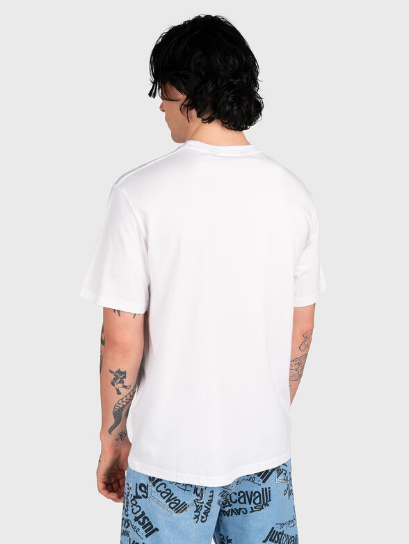 Cotton T-shirt with gold logo print - 3