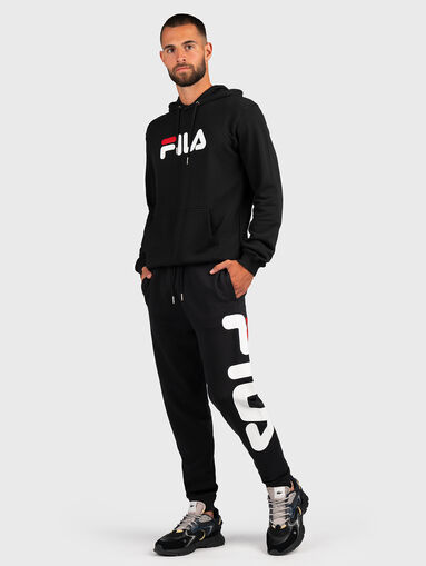 BRONTE black sports pants with contrast logo - 5