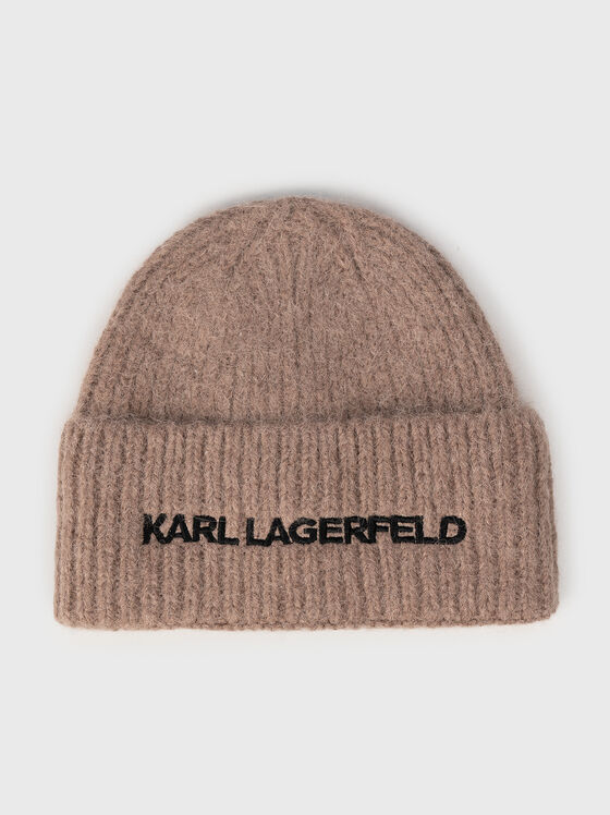 Knitted hat with contrast logo - 1