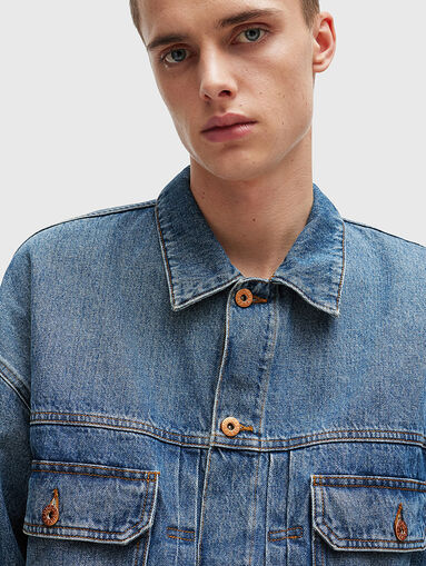 Denim jacket with contrast stripe  - 5