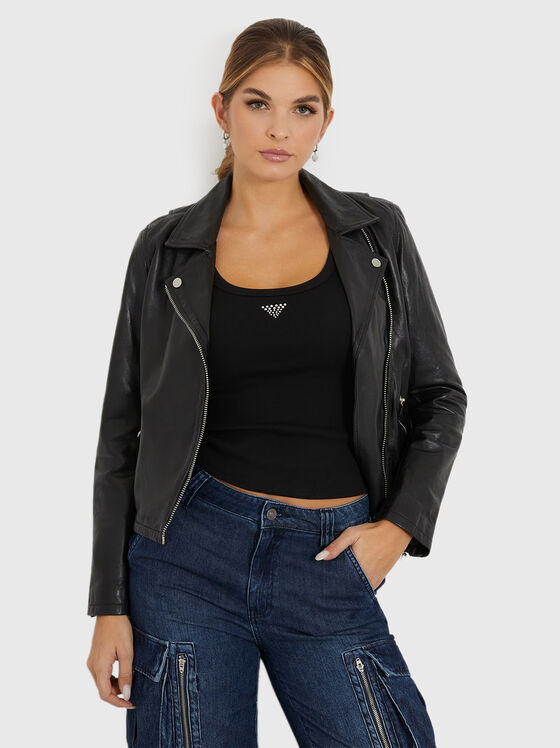Leather biker jacket  - 1