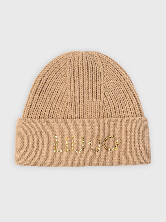 Wool blend hat with logo detail - 1
