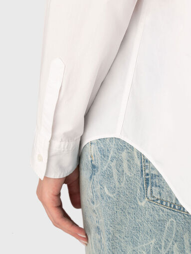 Long sleeved cotton shirt with accent back - 5