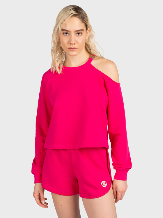 Off-shoulder sweatshirt with logo detail - 1