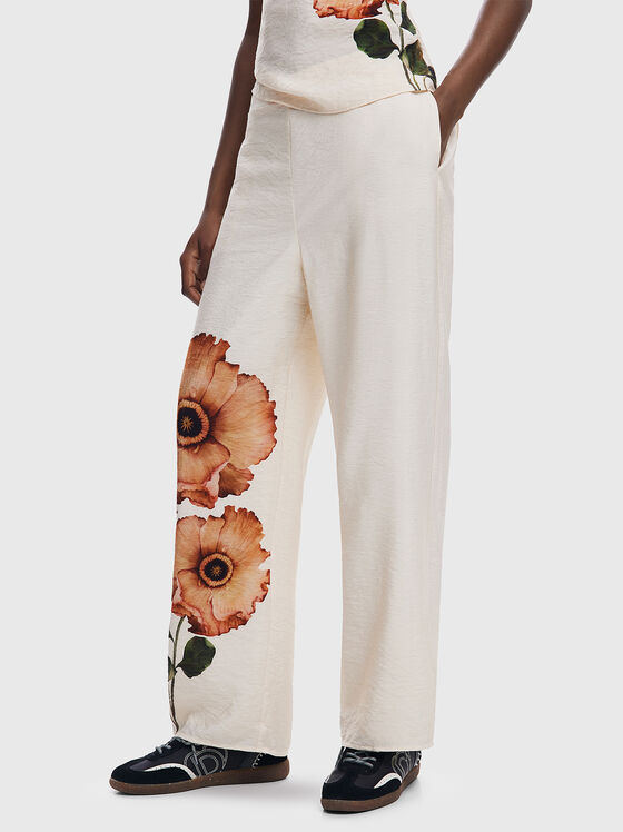 Pantaloni cu imprimeu floral - 1