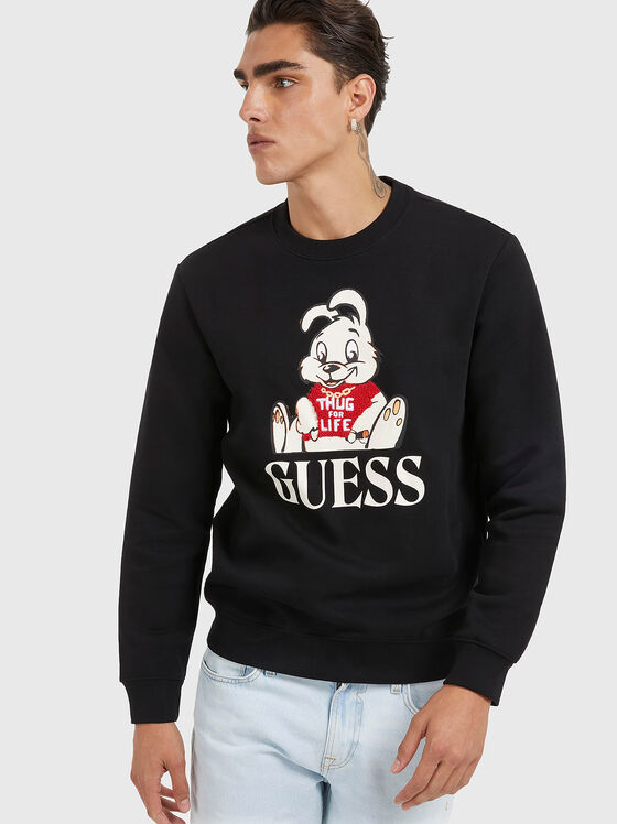 Black sweatshirt with print - 1