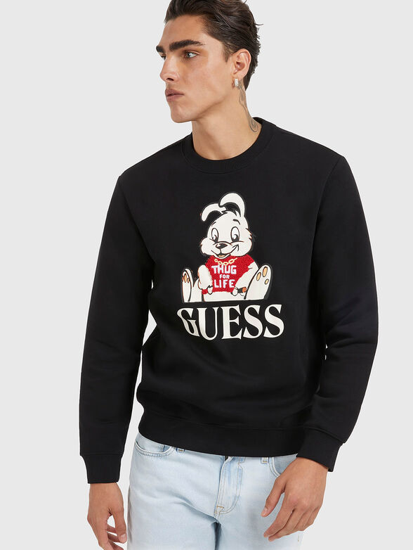 Black sweatshirt with print - 1