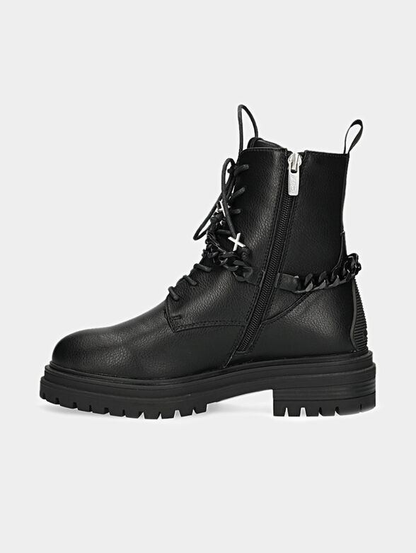 FABULOUS black ankle boots with metal accent - 5
