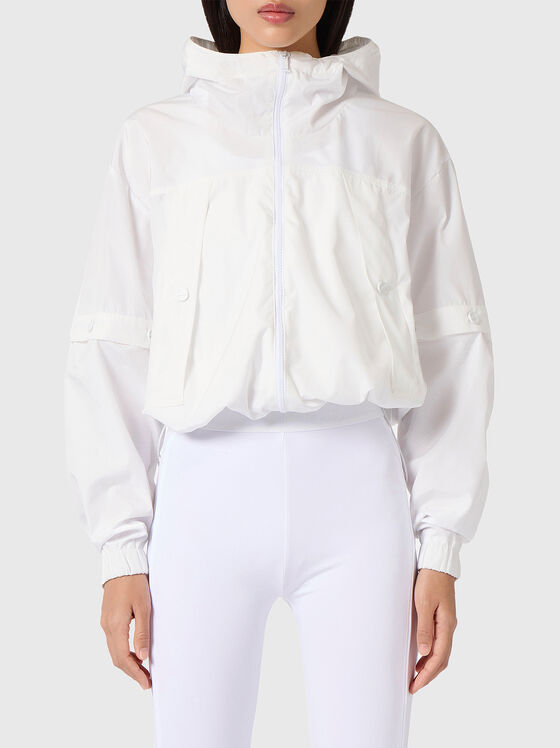 White jacket with hood and removable sleeves - 1