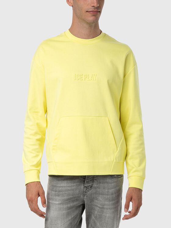 Yellow sweatshirt with embossed logo - 1