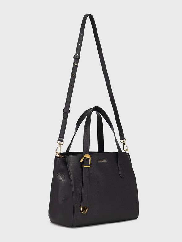 Black leather bag with golden details - 2