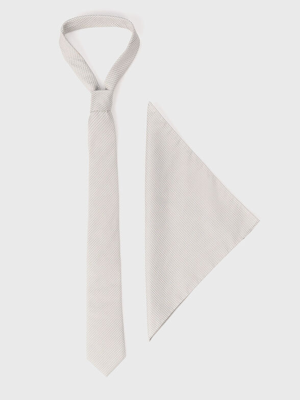 Silk printed tie and handkerchief set - 1