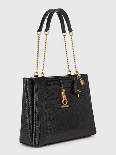 JAMES black bag with croc effect - 3