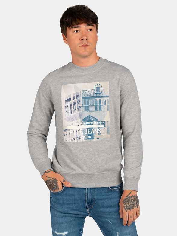 PERCIVAL blue sweatshirt with photo print - 1