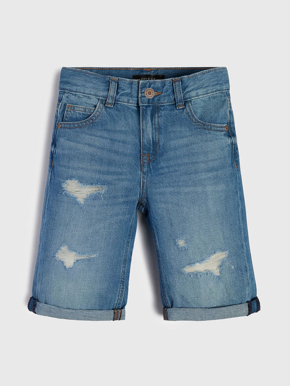 Blue denim shorts - 1