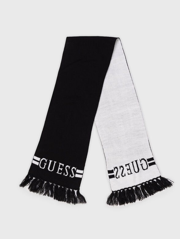 Black scarf with logo inscription - 2