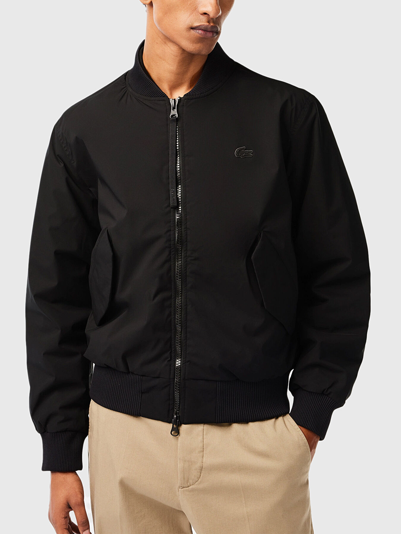 Lacoste bomber jacket black outlet