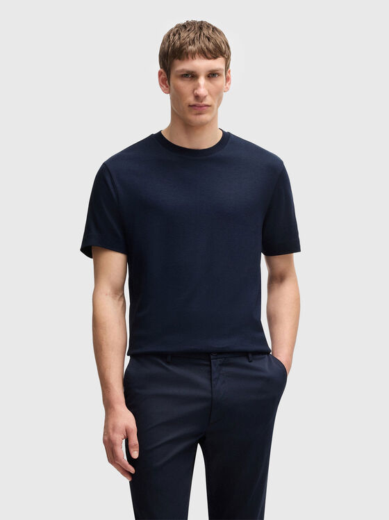 Tricou din bumbac cu decolteu oval - 1