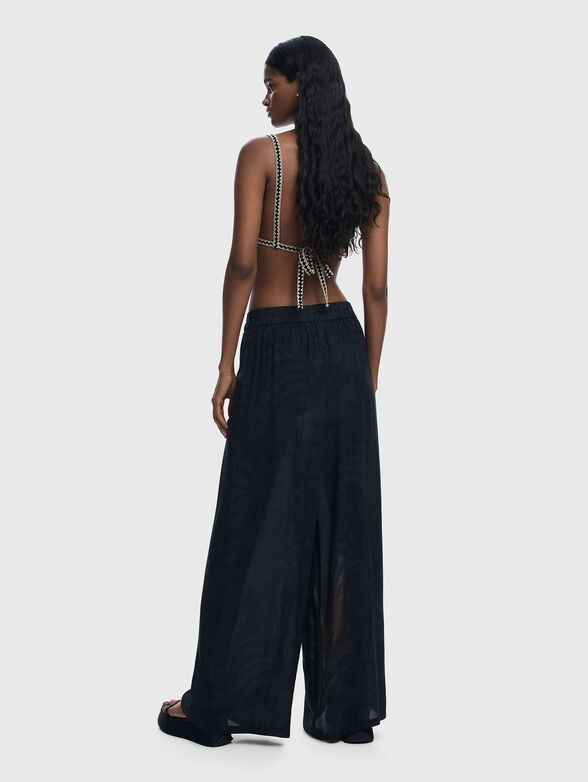 Elastic waist trousers with tropical print - 2