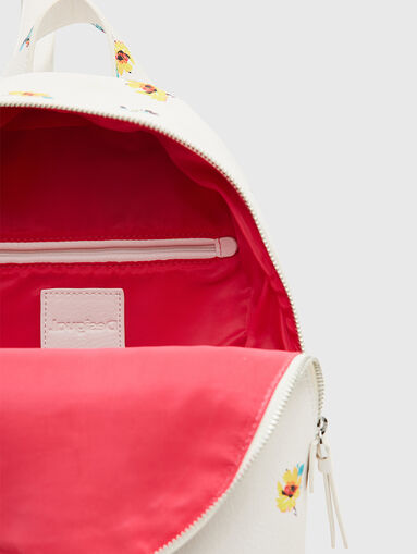 Black backpack with contrasting floral motifs - 5