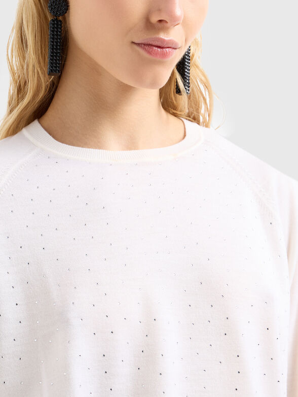 Sweater with appliquéd crystals - 4