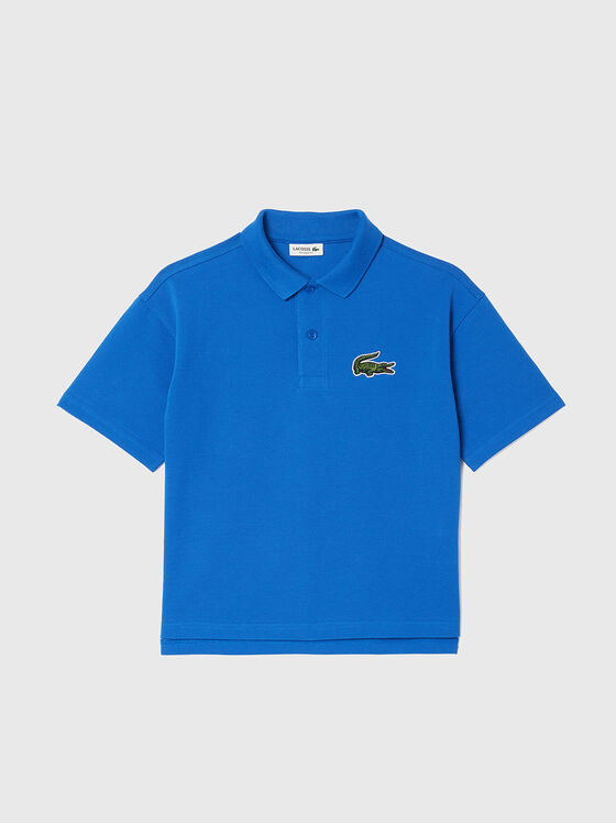 Polo shirt in blue with logo detail  - 1