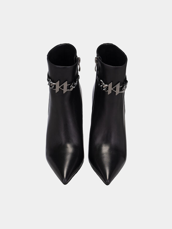 DEBUT leather boots with metal logo accent - 6