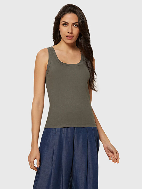 COLOR RIB top in black color - 1