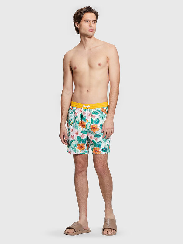 Beach shorts with floral print - 3