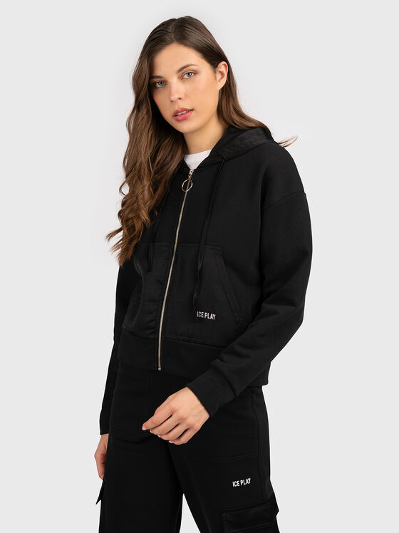 Zip up sweatshirt in black  - 1