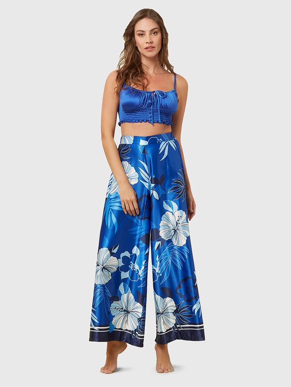 MARIS blue satin top - 2