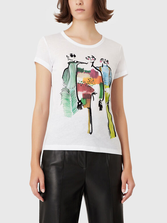 T-shirt with multicolor print - 1