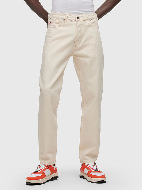 Jeans with contrasting logo accent - 1