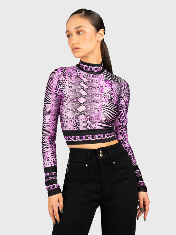 Animal-print crop top    - 1