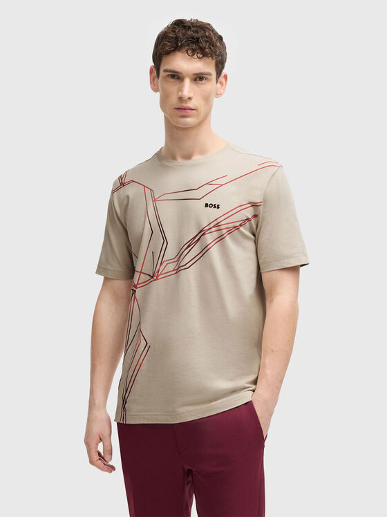 Tricou din bumbac cu imprimeu și logo - 1